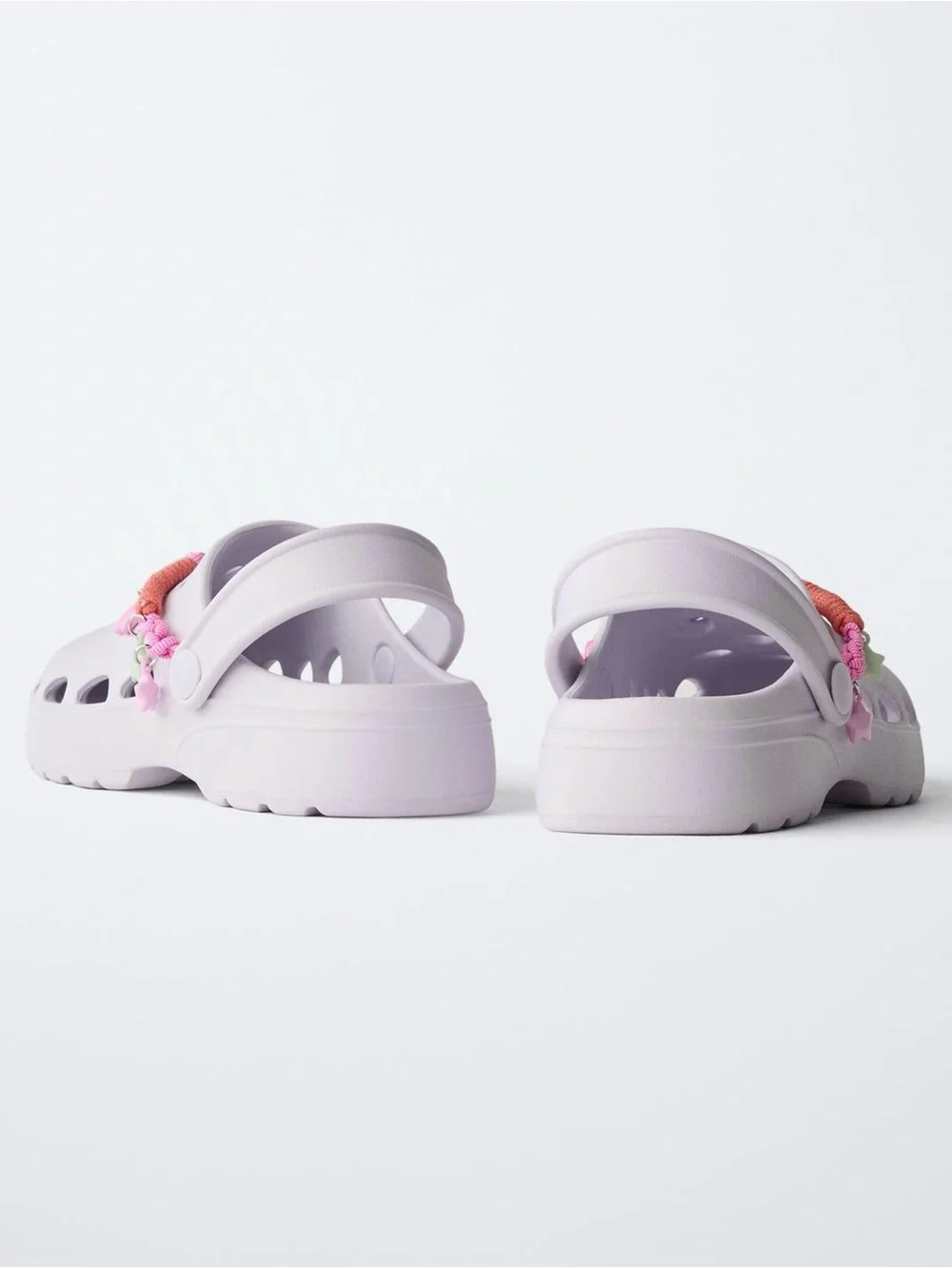 Zara Kids Lavender Heart Clogs with Pink Charm Strap